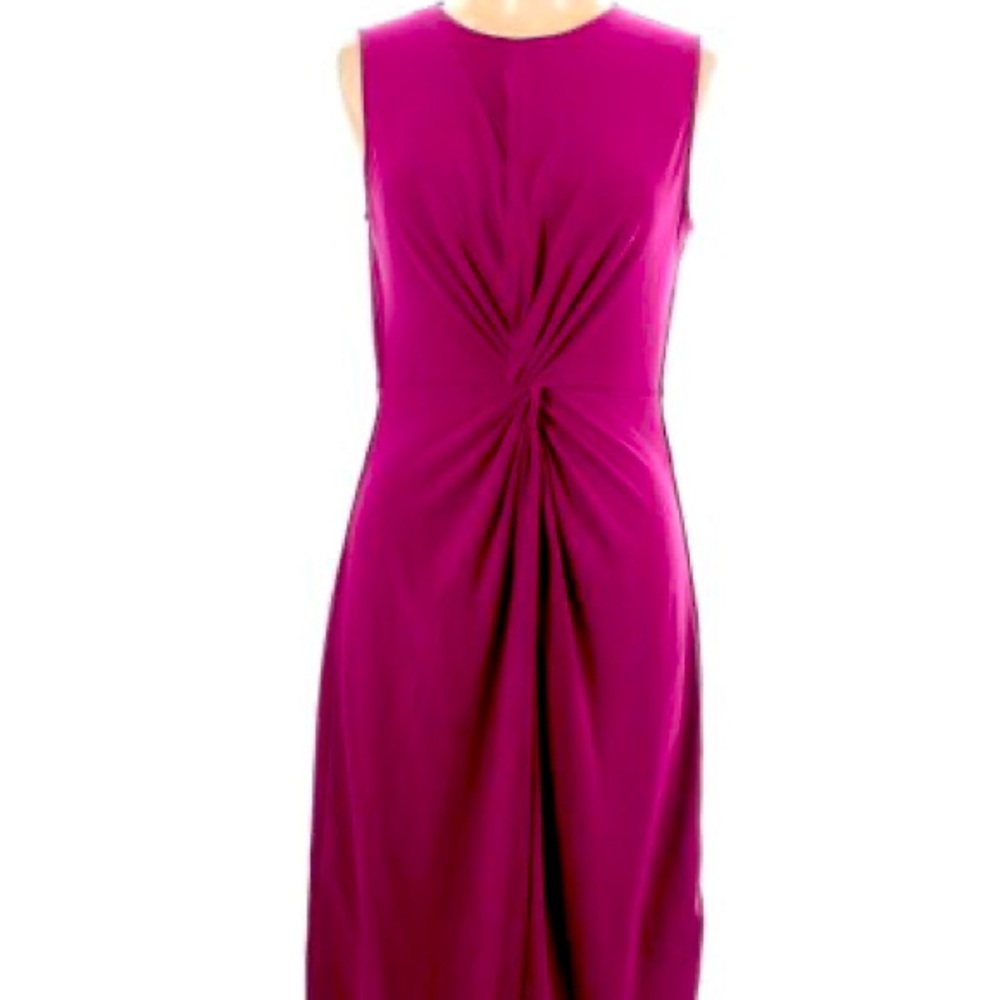 Of/Mercer Ellis Twist-Front Dress in fuchsia